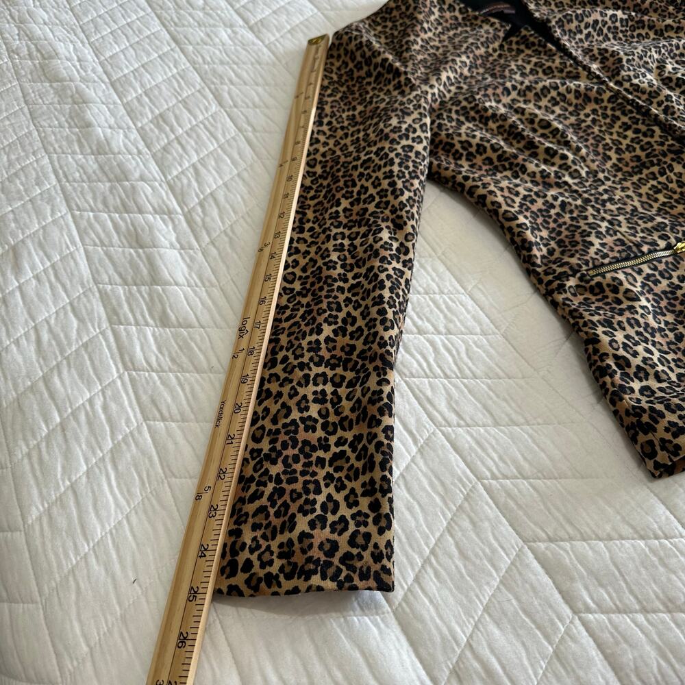Dana Buchman Women’s Leopard Animal Print Blazer Open Front Zip Pocket | Size 8 - Picture 11 of 11